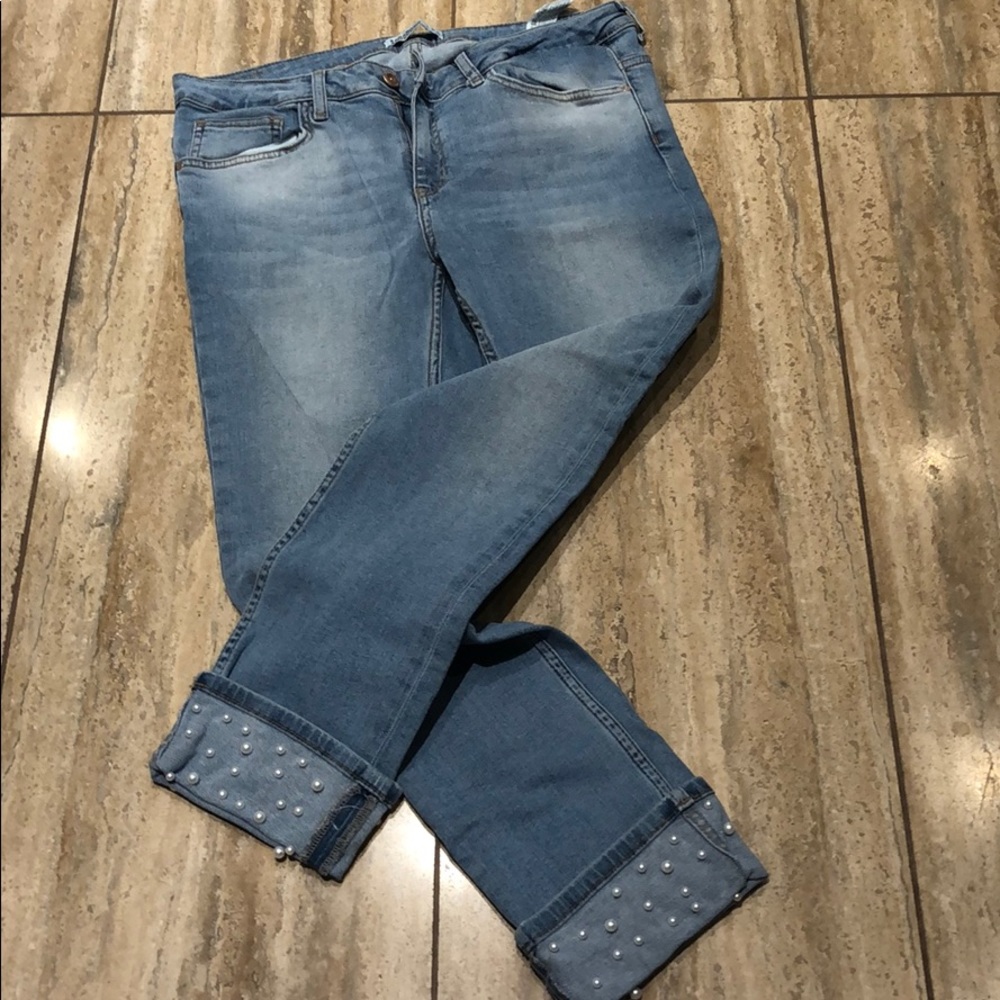 Zara embellished denim
